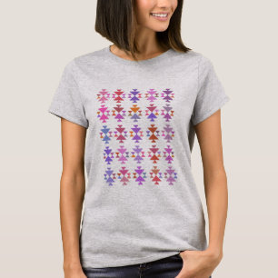 Camiseta Formas geométricas modernas Arte azteca en morado