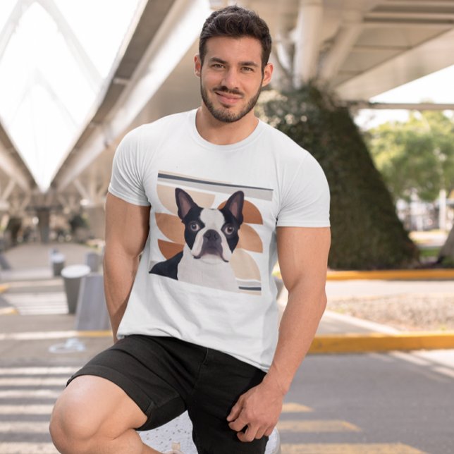 Camiseta Formas geométricas naranjas Perro de Boston Terrie (Subido por el creador)