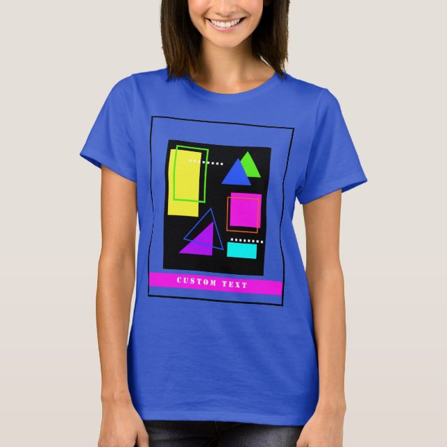 CAMISETA FORMAS GEOMÉTRICAS PATRONADAS EN LA MODA DE NEON R (Anverso)