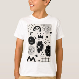 Camiseta Formas Monocromas Divertidas