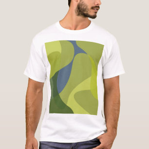 Camiseta Formas orgánicas onduladas verdes, frescas, de