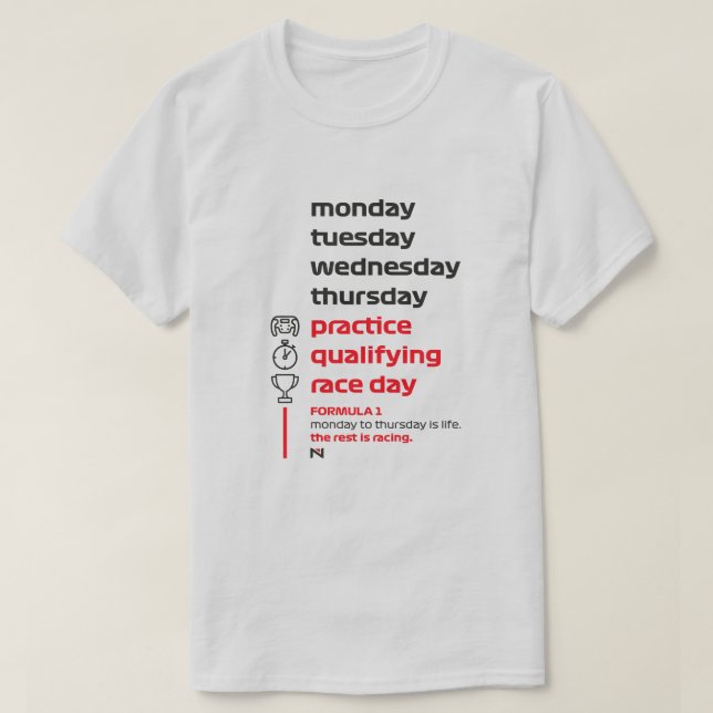 CAMISETA FORMULA 1 RACE WEEK WHITE (Diseño del anverso)