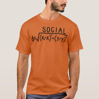 Camiseta Fórmula de distancia social Azul claro