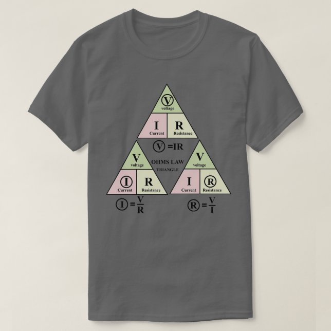 Camiseta Fórmula de la ley de ohmios eléctricos Triángulo p (Diseño del anverso)