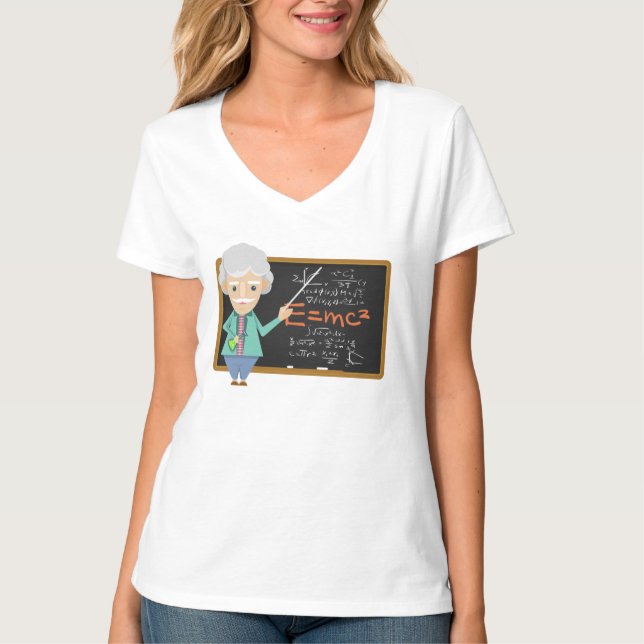 Camiseta Fórmula EMC2 de profesor de ciencias (Anverso)