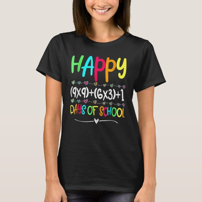 Camiseta Fórmula Matemática 100 Días De Chica Escolar De Ma (Anverso)