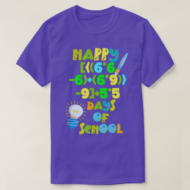 Camiseta Fórmula Matemática 100 Días De Educación Escolar E (Diseño del anverso)
