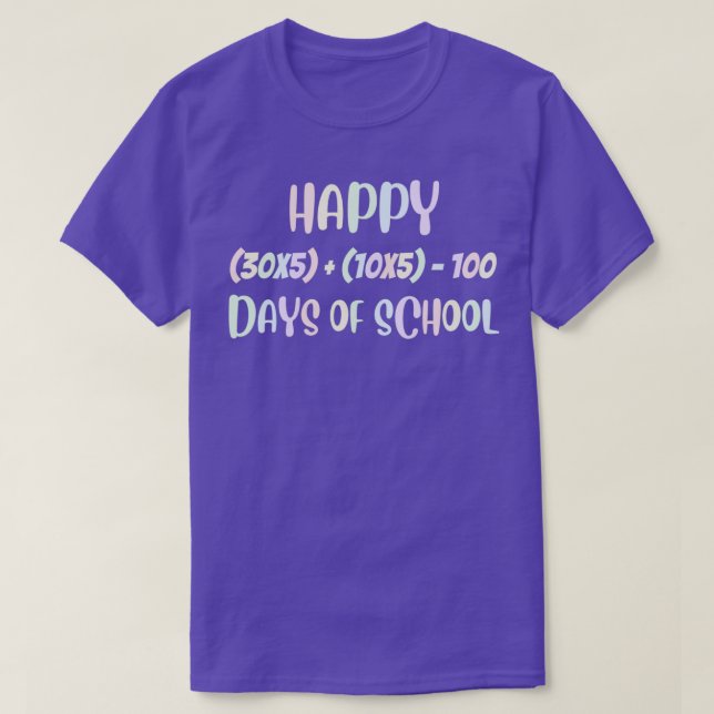 Camiseta Fórmula Matemática 100 Días De Estudiante Escolar (Diseño del anverso)