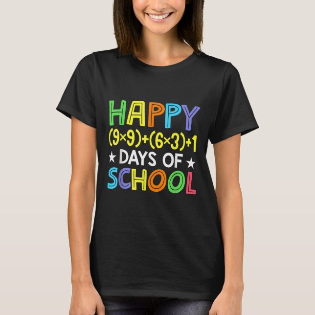 Camiseta Fórmula Matemática 100 Días De Maestra Divertida E (Anverso)