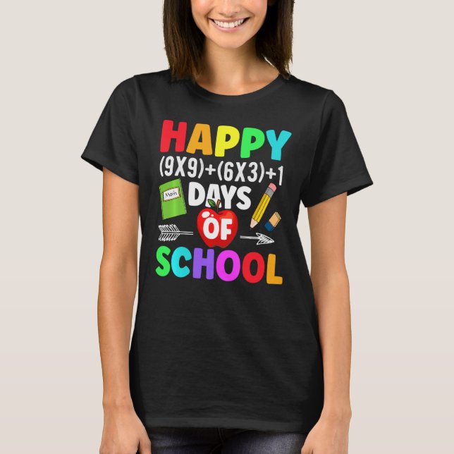 Camiseta Fórmula Matemática 100 Días De Maestra Matemática  (Anverso)