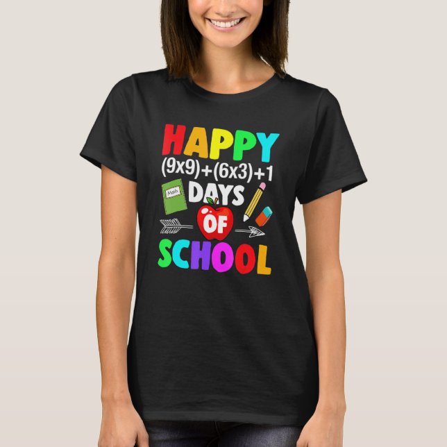 Camiseta Fórmula matemática de los 100 días de escuela 100  (Anverso)