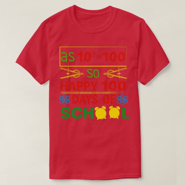 Camiseta Fórmula matemática divertida feliz 100 días de esc (Diseño del anverso)