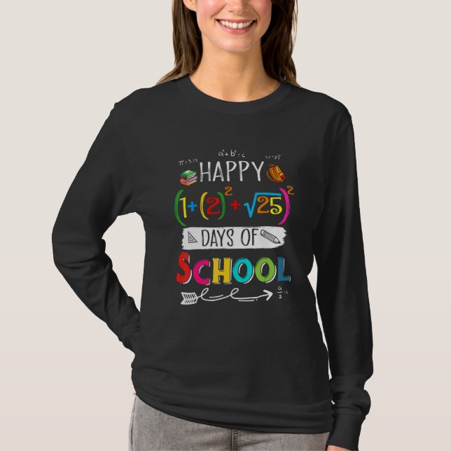 Camiseta Fórmula Matemática Feliz 100 Días De Colegio 100º  (Anverso)