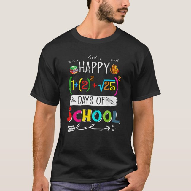 Camiseta Fórmula Matemática Feliz 100 días de escuela 100 d (Anverso)