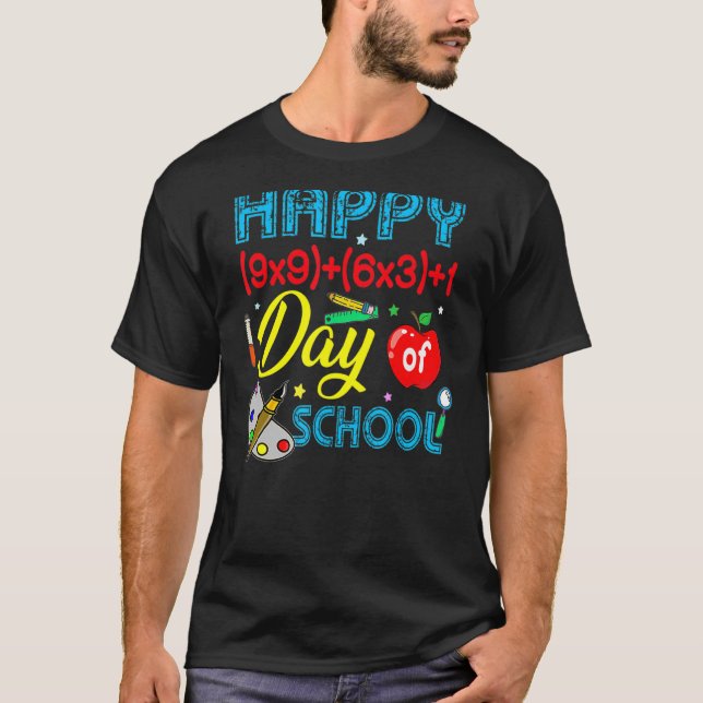 Camiseta Fórmula Matemática Feliz 100 días de escuela 100 d (Anverso)