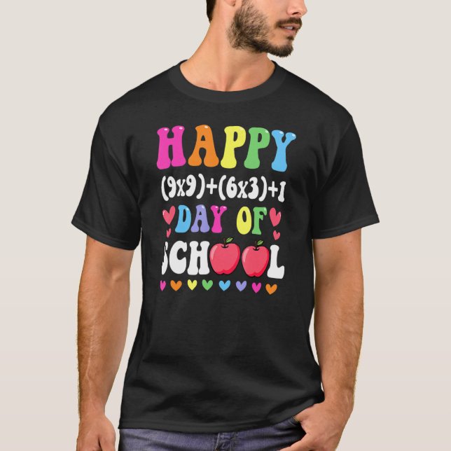 Camiseta Fórmula Matemática Feliz 100 días de Mamáes de 100 (Anverso)