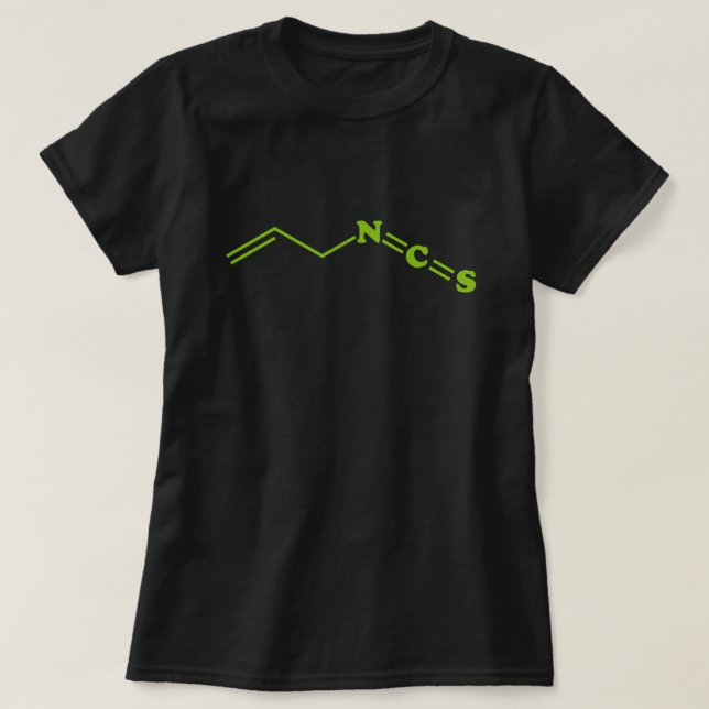 Camiseta Fórmula molecular de isotiocianato de alquilo de W (Diseño del anverso)