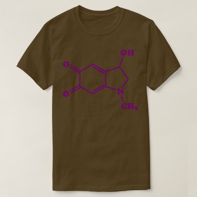 Camiseta Fórmula química molecular de Adrenocromo (Diseño del anverso)