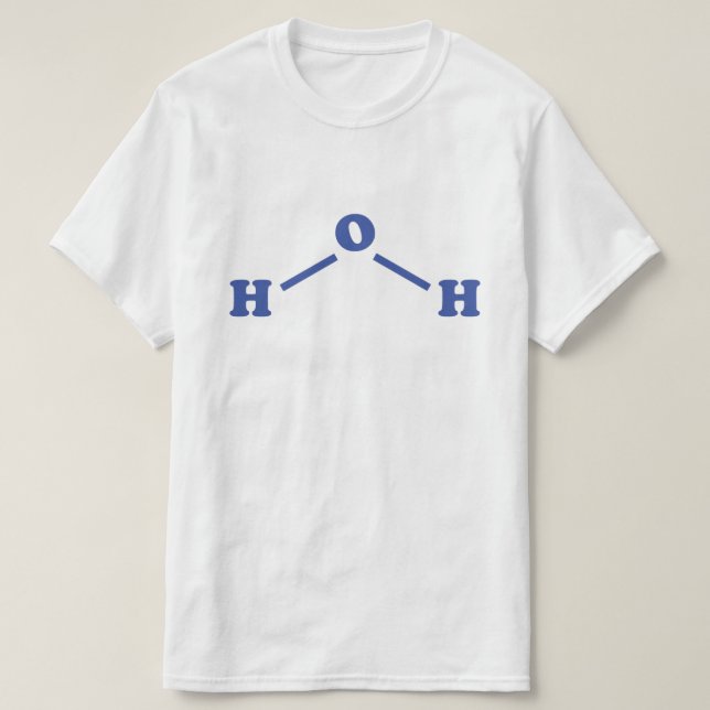 Camiseta Fórmula química molecular de agua (Diseño del anverso)
