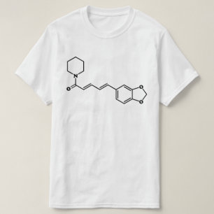Camiseta Fórmula química molecular de piperina de pimienta