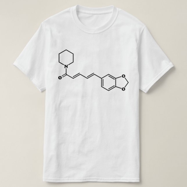 Camiseta Fórmula química molecular de piperina de pimienta  (Diseño del anverso)
