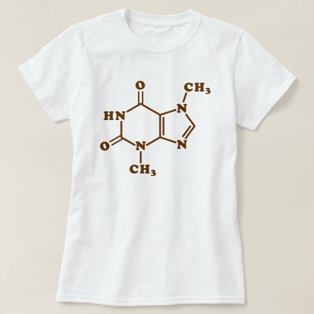 Camiseta Fórmula química molecular de teobromina de chocola (Diseño del anverso)