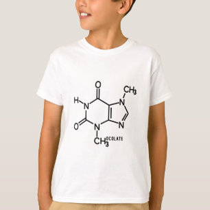 Camiseta Fórmula química molecular de teobromina de chocola
