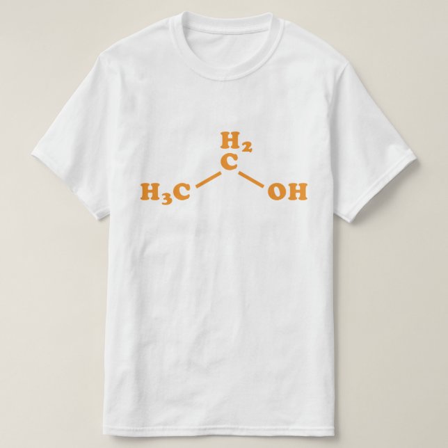 Camiseta Fórmula química molecular del etanol del alcohol (Diseño del anverso)