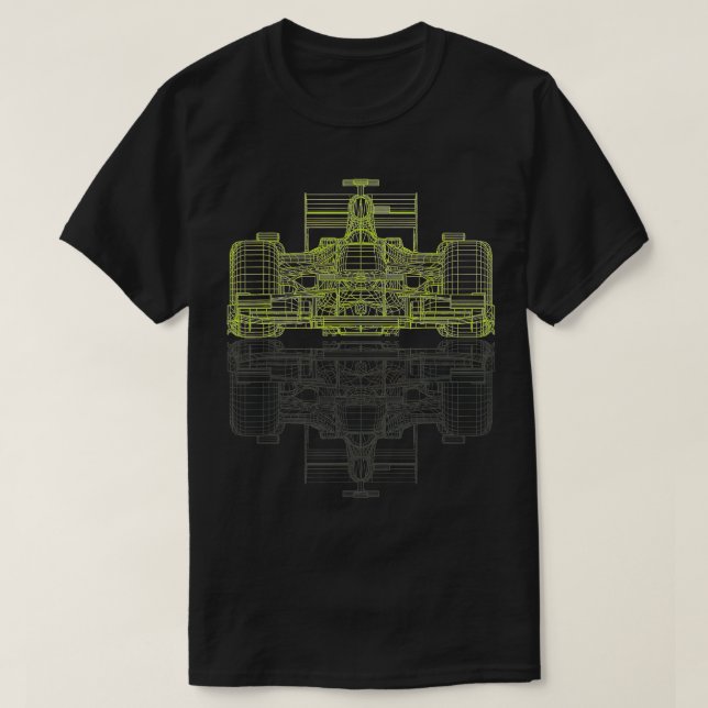 Camiseta Formula Racing Car Blueprint Mechanical Engineer R (Diseño del anverso)
