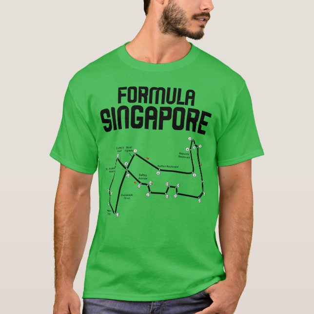 Camiseta Formula Singapore Racing Circuit Car Map Grand fri (Anverso)