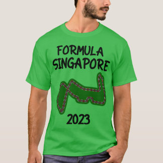 Camiseta Fórmula Singapur 2023 Mapa de coche del circuito d