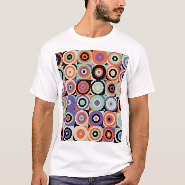 Camiseta Formularios Geométricos, Diseño de cosecha abstrac (Anverso)