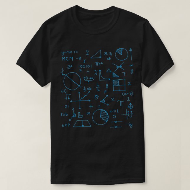 Camiseta Formularios matemáticos azules (Diseño del anverso)
