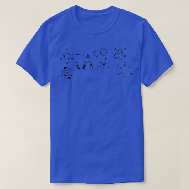 Camiseta Formulas estructurales de química (Diseño del anverso)