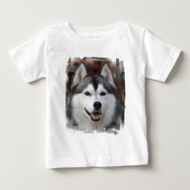 Camiseta fornida del bebé del perro (Anverso)