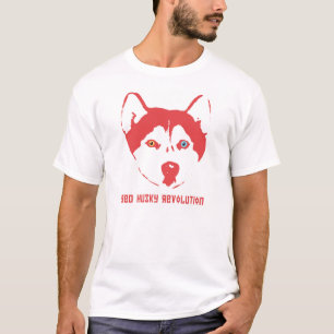 Camiseta fornida roja del blanco de la revolución