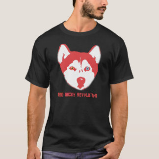 Camiseta fornida roja del negro de la revolución