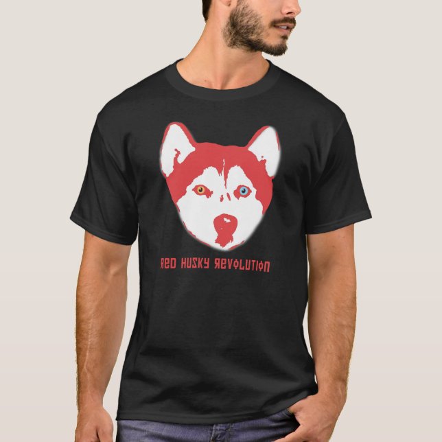 Camiseta fornida roja del negro de la revolución (Anverso)
