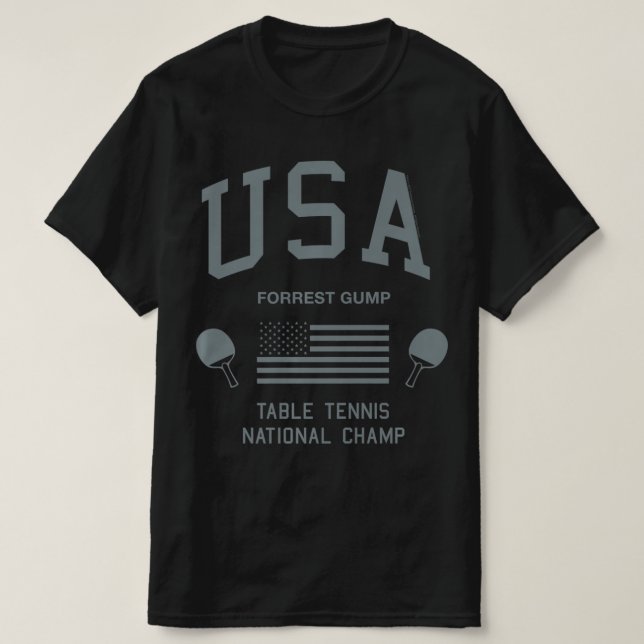 Camiseta Forrest Gump USA Table Tennis National Champ   (Diseño del anverso)