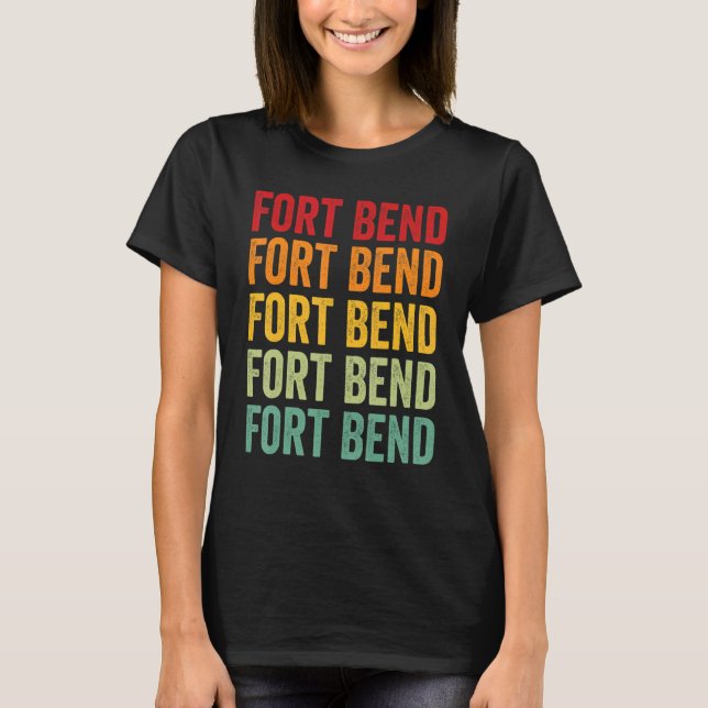 Camiseta Fort Bend County Texas Rainbow Text Design (Anverso)