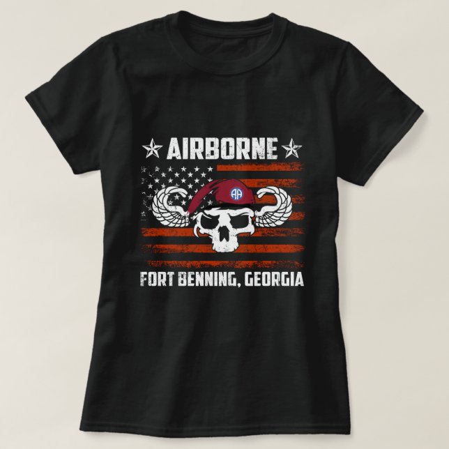 Camiseta Fort Benning Base del Ejército de GA-camiseta aére (Diseño del anverso)