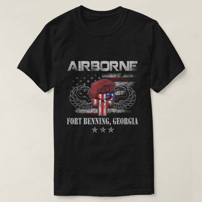 Camiseta Fort Benning GA Army BaseAirborne  (Diseño del anverso)