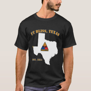 Camiseta Fort Bliss Base Militar Tx Primera División Armada