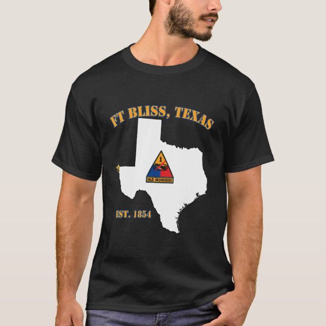 Camiseta Fort Bliss Base Militar Tx Primera División Armada (Anverso)