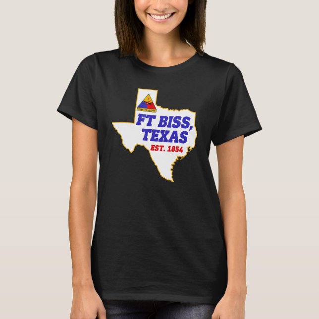 Camiseta Fort Bliss Base Militar Tx Primera División Armada (Anverso)