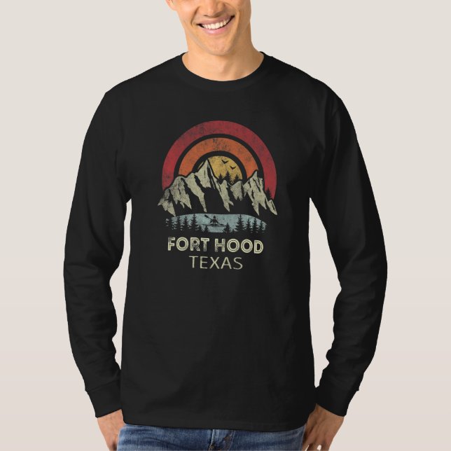 Camiseta Fort Hood Texas Mountain Sunset Sunrise Kayaking   (Anverso)