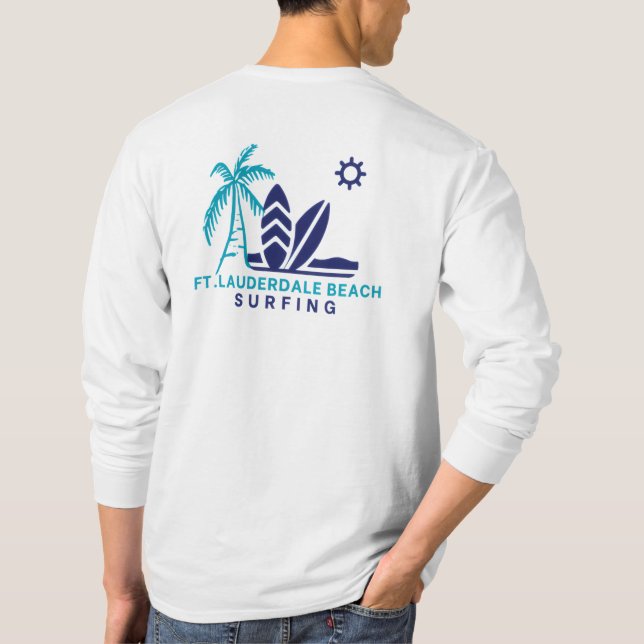 Camiseta Fort Lauderdale Beach Florida Surfing T-Shirt (Reverso)