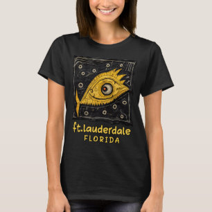 Camiseta Fort Lauderdale Florida Adorable Pez Monstruo Amar