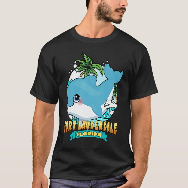 Camiseta FORT LAUDERDALE FLORIDA Cute Baby Dolphin Beach So (Anverso)