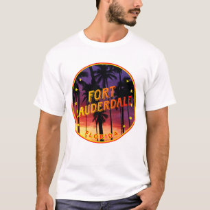 Camiseta Fort Lauderdale, Florida Sunset, Palmeras